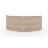 Chiarezza Curved Reception Desk with White Glass Counter Top