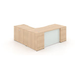 Chiarezza L-Shaped Desk with Glass Modesty Panel