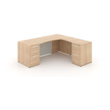 Chiarezza L-Shaped Desk with Glass Modesty Panel