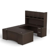 Chiarezza Executive U-Shaped Desk with Overhead Hutch