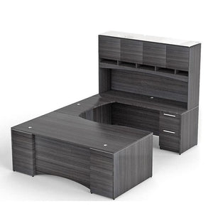 Chiarezza Executive U-Shaped Desk with Overhead Hutch