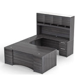 Chiarezza Executive U-Shaped Desk with Overhead Hutch