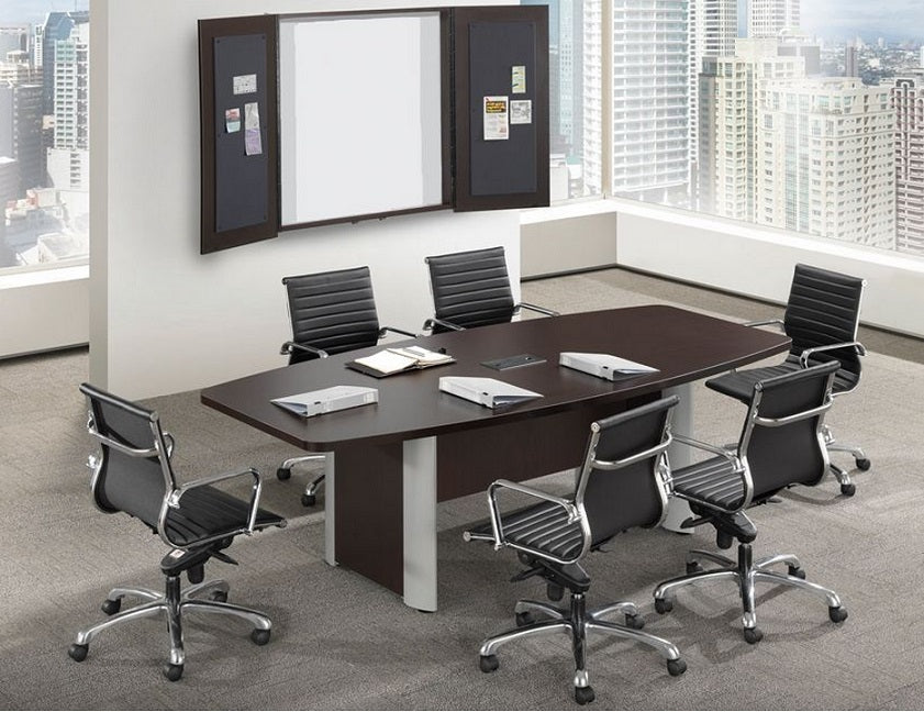 Empresario Boat Shaped Laminate Conference Table with Elliptical Style Bases