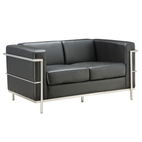 Empresario Trier Reception Loveseat w/ Chrome Frame