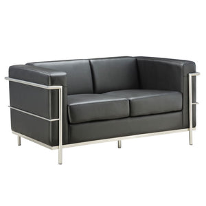 Empresario Trier Reception Loveseat w/ Chrome Frame