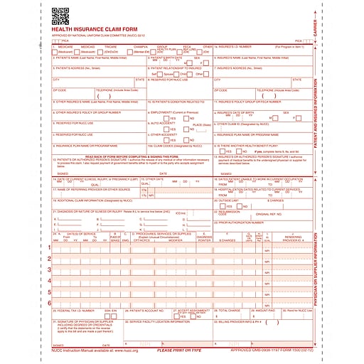 CMS-1500 Health Insurance Claim Forms