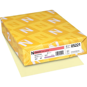 Neenah Paper Classic® 8 1/2" x 11" 24 lbs. Linen Writing Paper, Baronial Ivory, 500/Ream