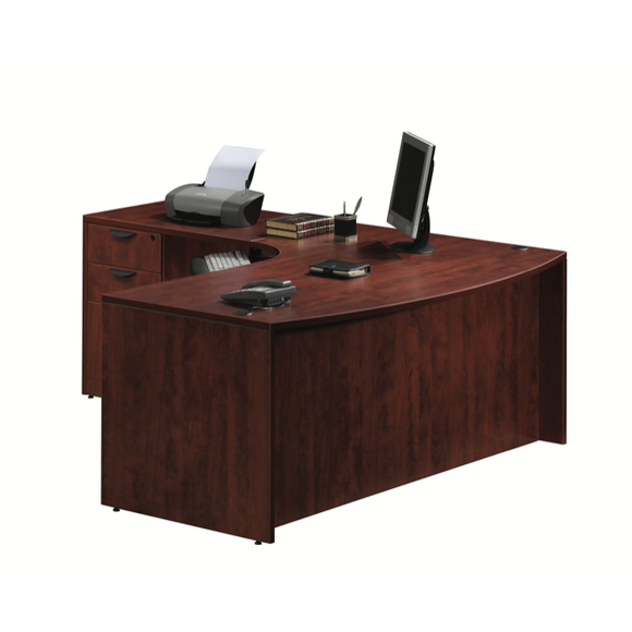 Empresario L-Shaped Bow Front Desk Workstation