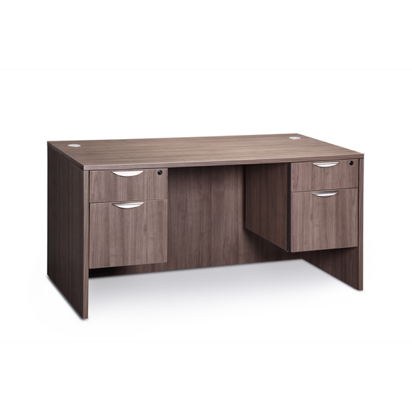 Empresario Administrative Straight Desk with Two Box/File Pedestals