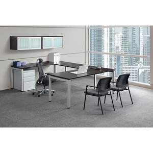 Lucid U-Shaped Desk with Floating Hutch