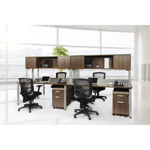 Lucid Shared Work Space with Overhead Open Storage