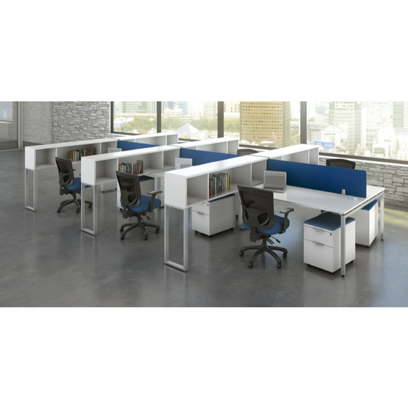 Lucid Shared Work Space with Dividers and Open Storage