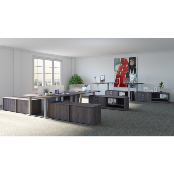 Lucid Shared Work Space with Credenzas and Dividers
