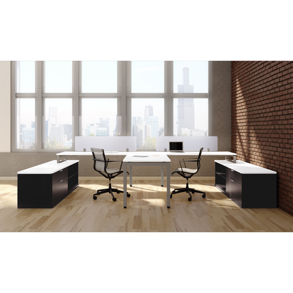 Lucid Shared Work Space with Credenzas and Dividers